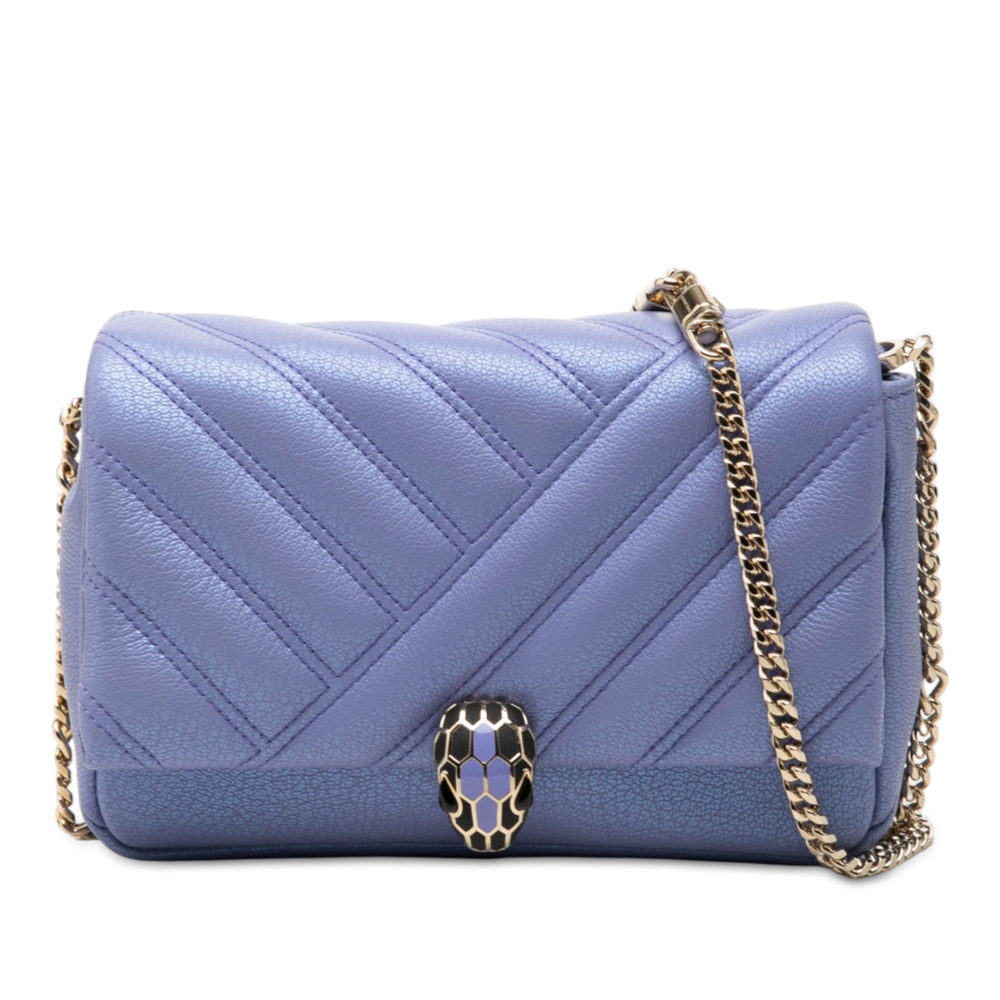 Pre-Loved Bvlgari Leather Serpenti Cabochon Chain Crossbody